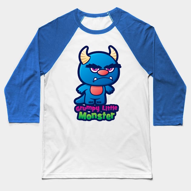 Grumpy Little Monster Baseball T-Shirt by avertodesign